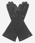 FS01W4 (black) - Italian 4-button length silk lined leather gloves 1