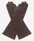 FS01W4 (brown) -Italian 4-button length silk lined leather gloves 1