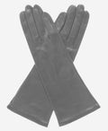 FS01W4 (grey) - Italian 4-button length silk lined leather gloves 1