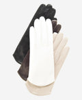 FS02 (black) - Women's Italian Silk Lined Leather Gloves with Curved Hem 2