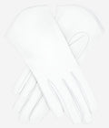 FS02 (white) - Women's Italian silk lined leather gloves with curved hem 1