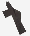 FS15W16SUEDE (black) - Italian silk lined suede opera gloves 16-button length 1