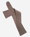 FS15W16 (taupe) - Italian silk lined opera leather gloves 16-button length 1