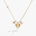 Gemini Zodiac Charm Cluster Necklace 1