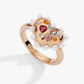 Puffy Heart Gemstone And Pearl Statement Ring 1