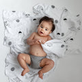 Hedgehog and mushrooms bamboo swaddle 2