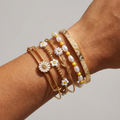 Daisy Flower Beaded Bangle Set of 5 2