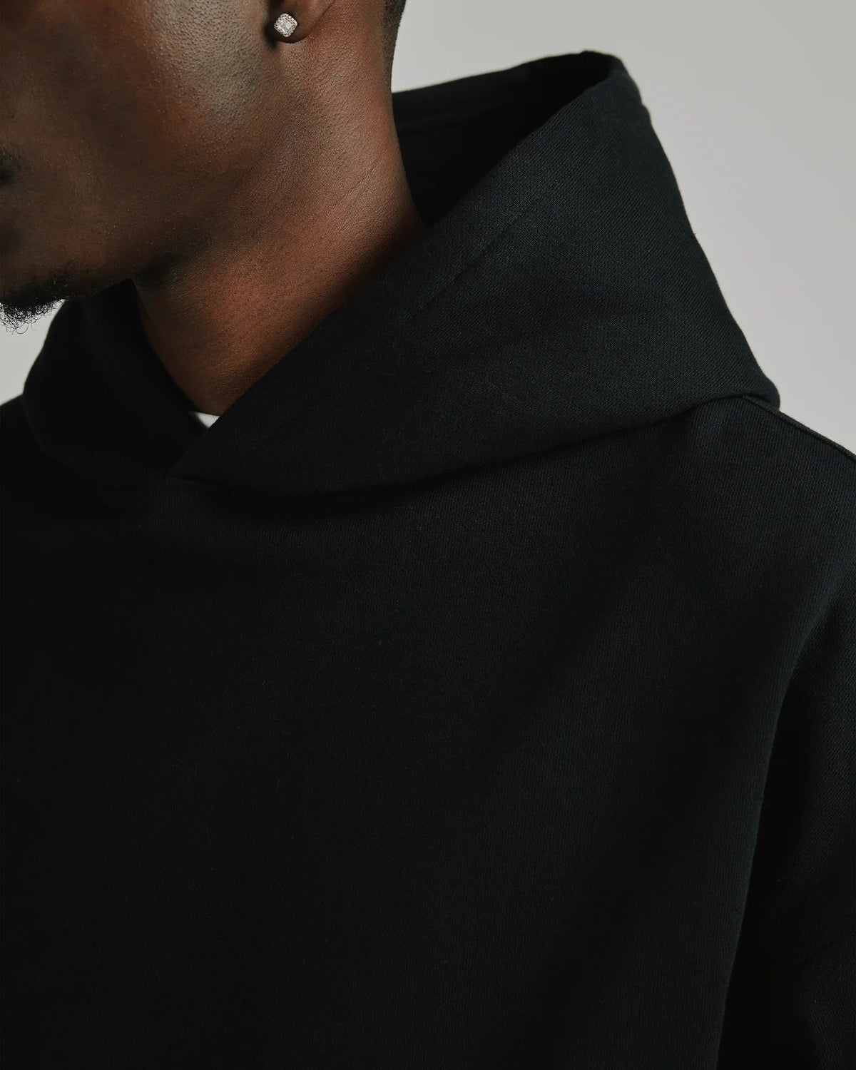Black Drop Shoulder Hoodie