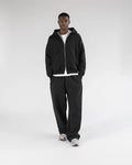 Black Drop Shoulder Zip Hoodie 3