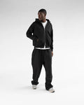 Black Drop Shoulder Zip Hoodie 4