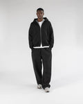 Black Drop Shoulder Zip Hoodie 5