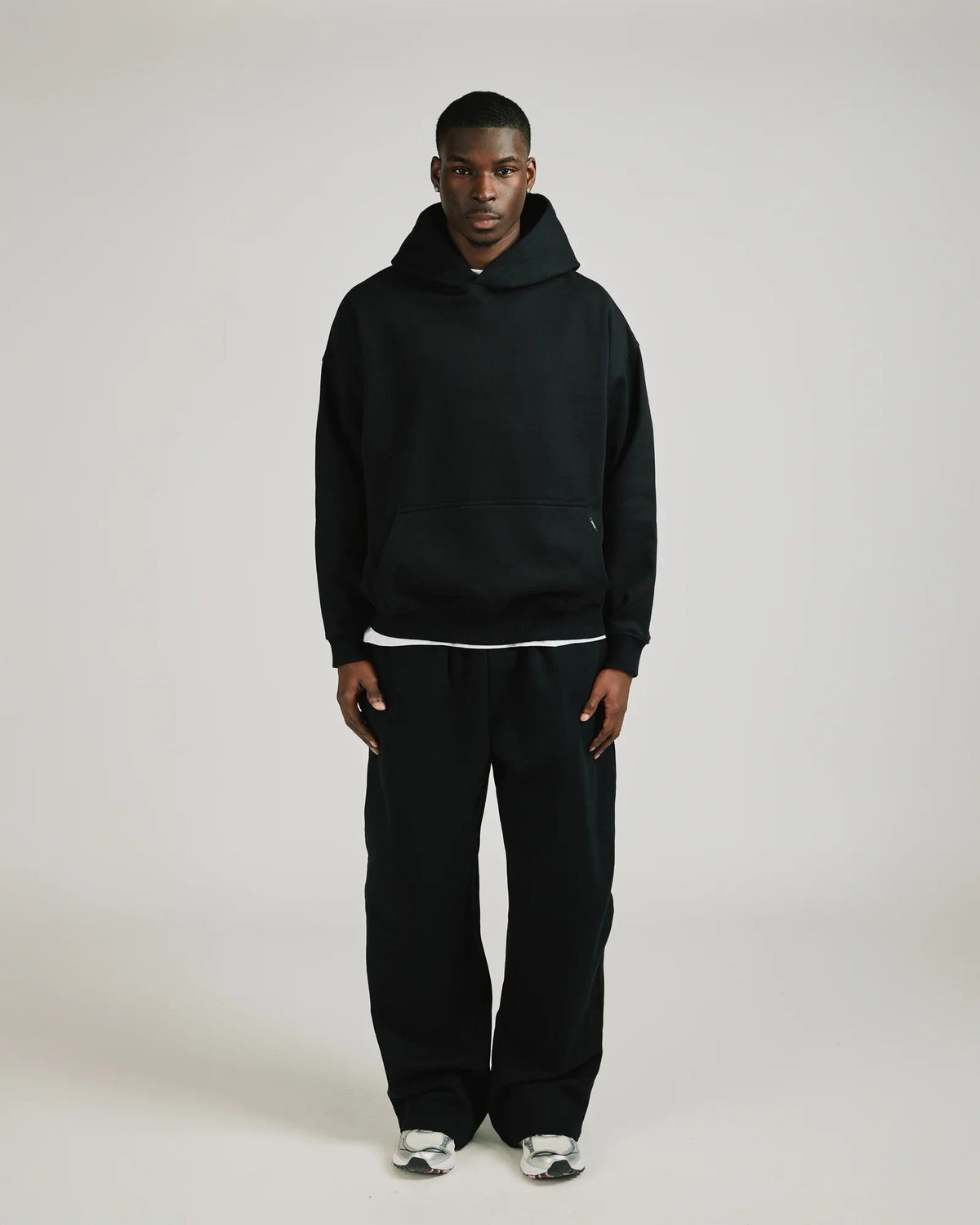 Black Drop Shoulder Hoodie