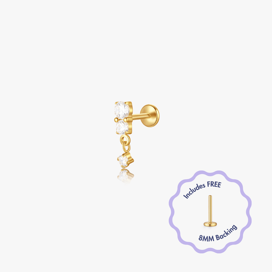 Iris Titanium Flat Back Stud (Single)