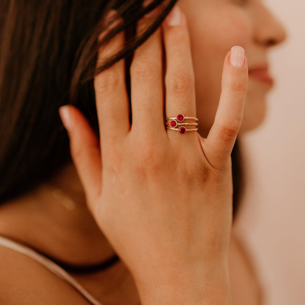 January Birthstone Ring ∙ Garnet