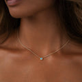 Tidal Serenity - Aquamarine March Birthstone Evil Eye Gold Necklace 2