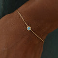 Ocean Whisper Aquamarine March Birthstone Gold Bracelet 2
