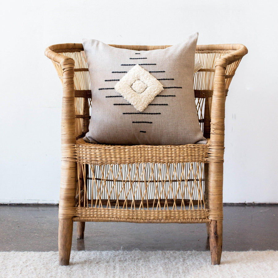 Khanya Throw Pillow in Grey and White