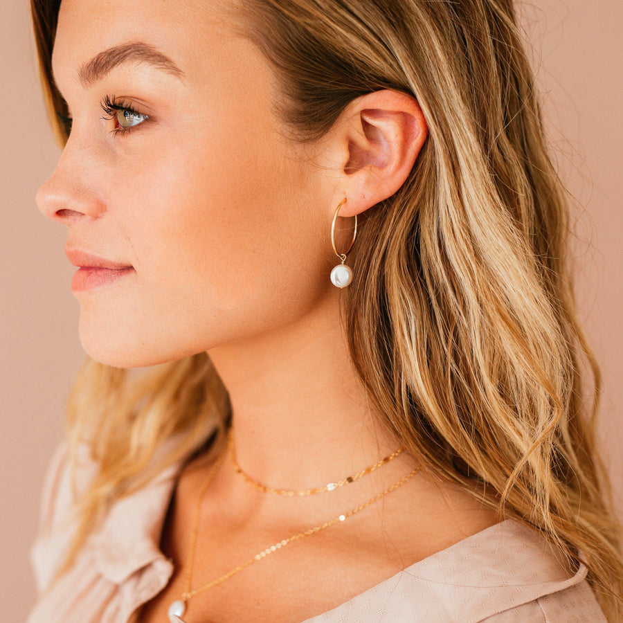Lana Pearl Hoop Earrings