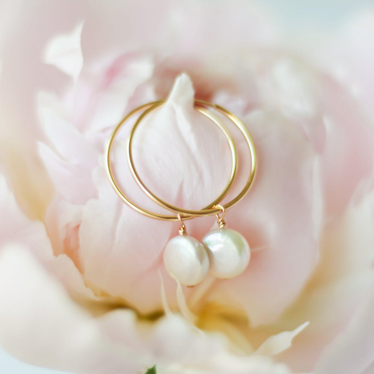 Lana Pearl Hoop Earrings