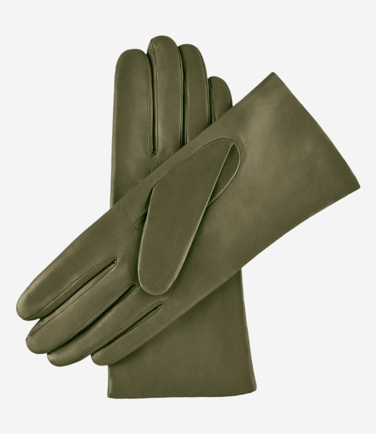Isabella (olive) - Italian lambskin leather gloves with cashmere lining