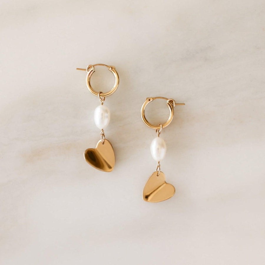 Paper Heart Hoop Earrings