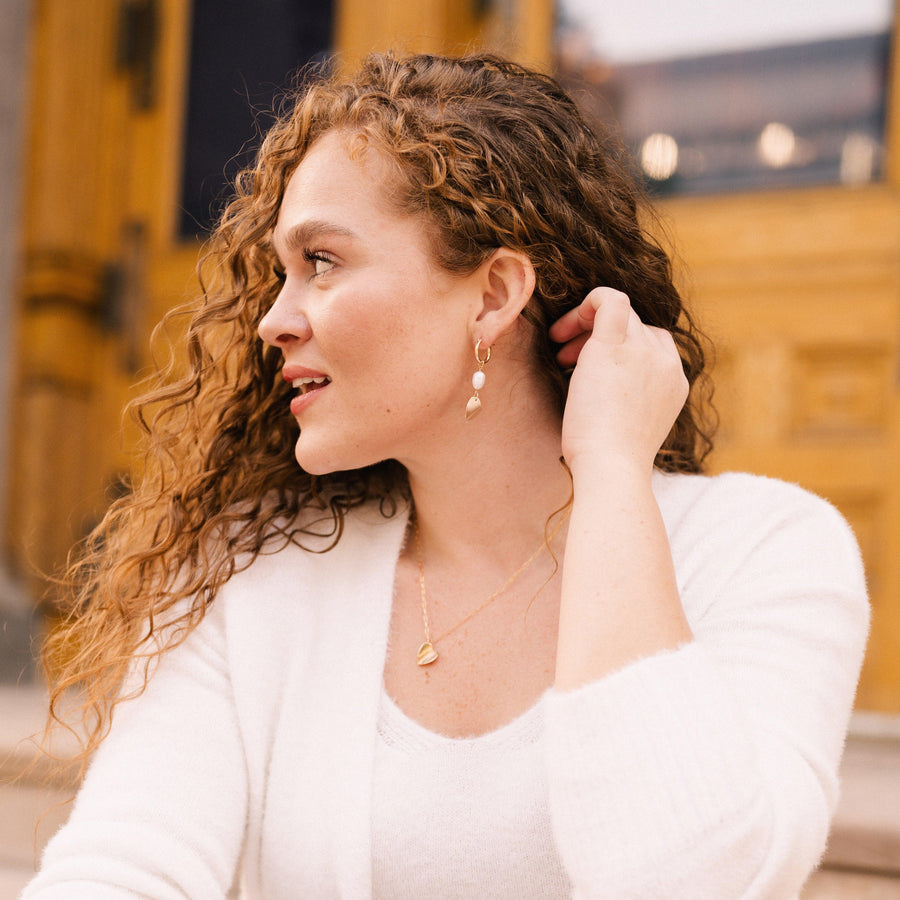 Paper Heart Hoop Earrings