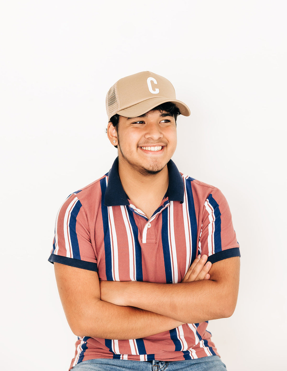 Khaki Letter Trucker Hat