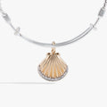 Textured Scallop Seashell Charm Bangle 2