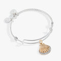 Textured Scallop Seashell Charm Bangle 1