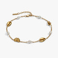 Seashell & Pearl Inline Charm Anklet 1