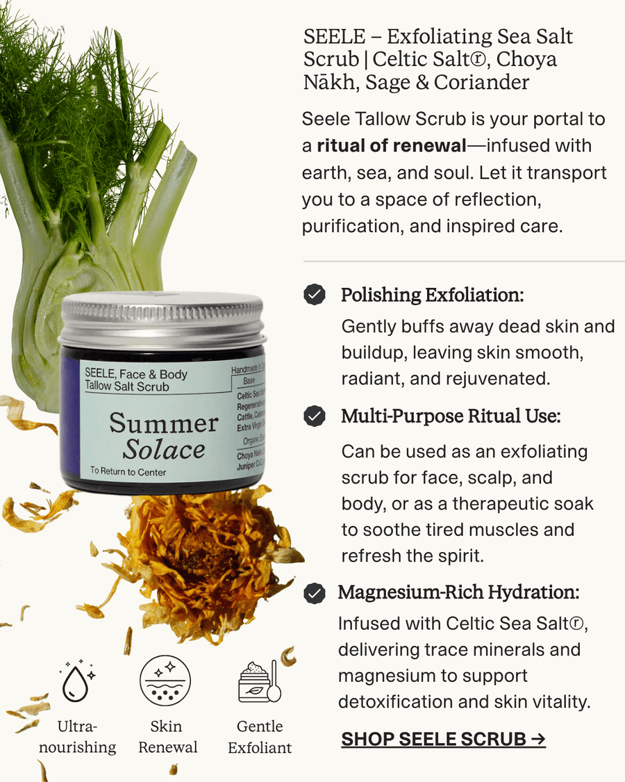 SEELE – Exfoliating Sea Salt Scrub | Celtic Salt®, Choya Nākh, Sage & Coriander