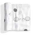 Hedgehog and mushrooms bamboo swaddle 1