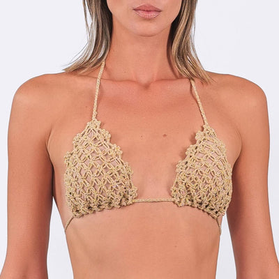 The Hidden Secret Crochet Triangle Top, by Acqua de Luxe Beachwear