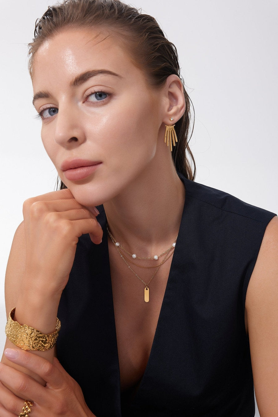 Thick Hammered Cuff Bracelet (Greek Inspired Collection)