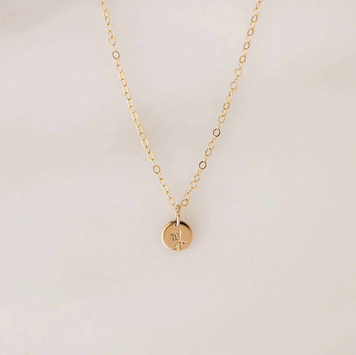 Tiny Birth Flower Necklace