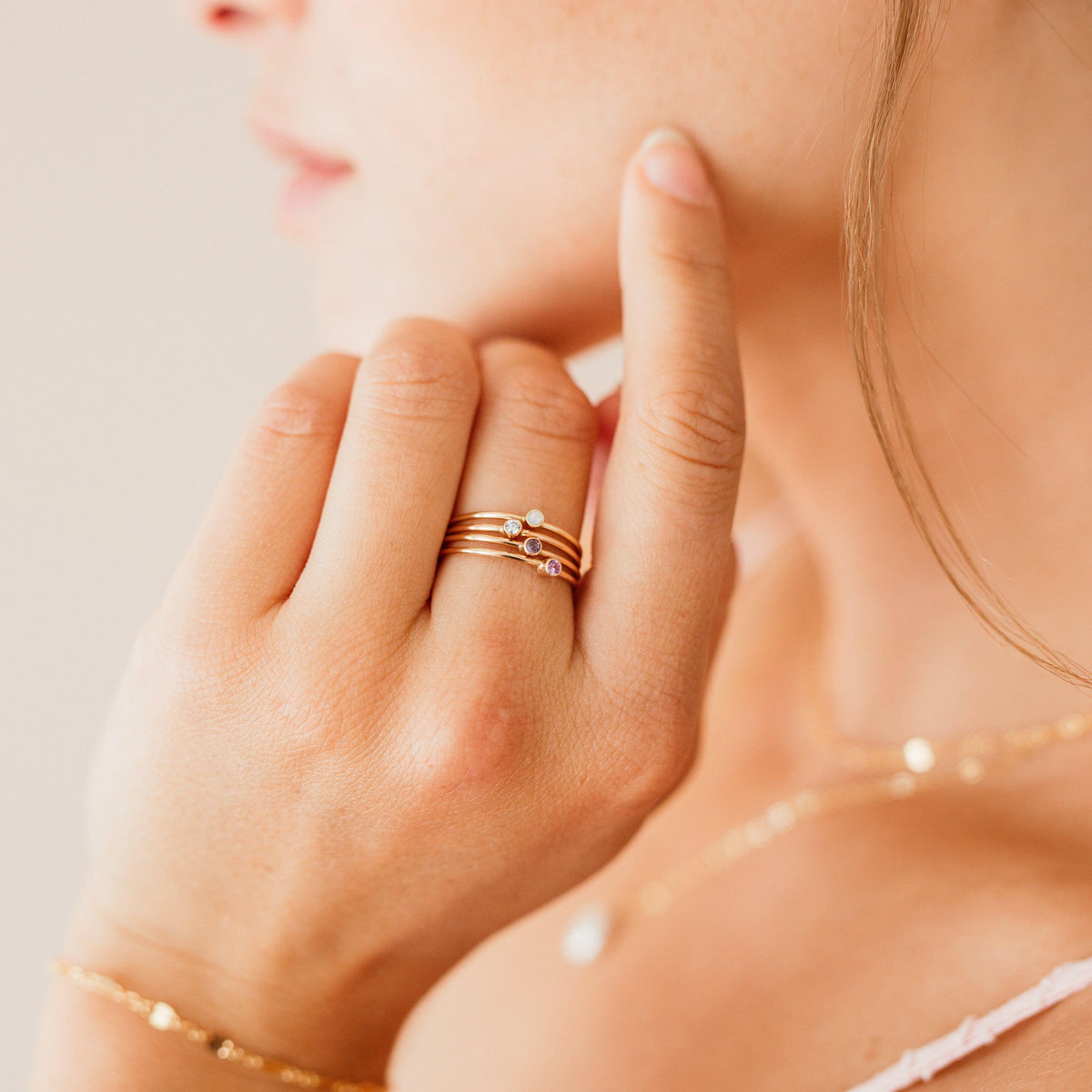 Tiny February Birthstone Ring ∙ Amethyst